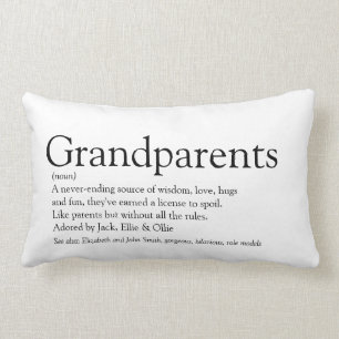 Grandparents Definition Black and White Fun Lumbar Pillow