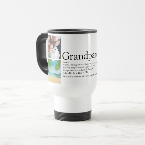 Grandparents Definition Photo Collage Travel Mug