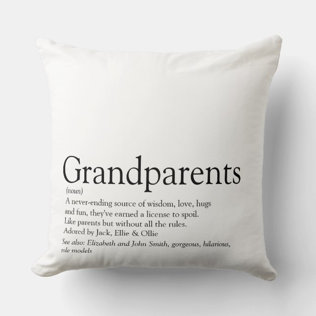 Grandparents Definition Saying Large Throw Pillow (Front)