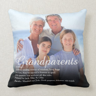 Grandparents Definition Saying Photo Large Throw Pillow