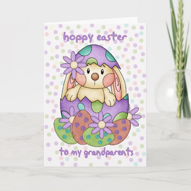Grandparents Easter Card With Easter Bunny - Greet (Front)