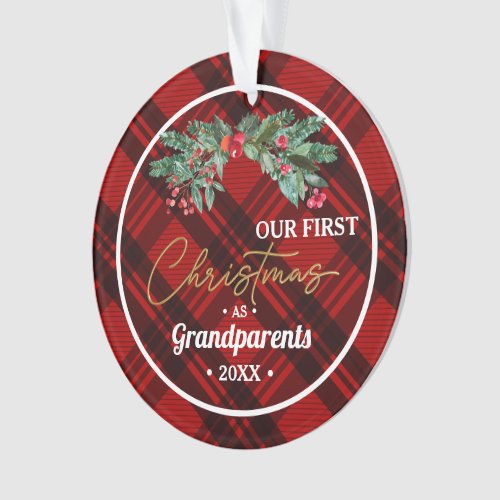 Grandparents First Christmas Custom Branded  Ornament