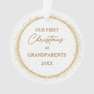 Grandparent's First Christmas Gold Color Ornament