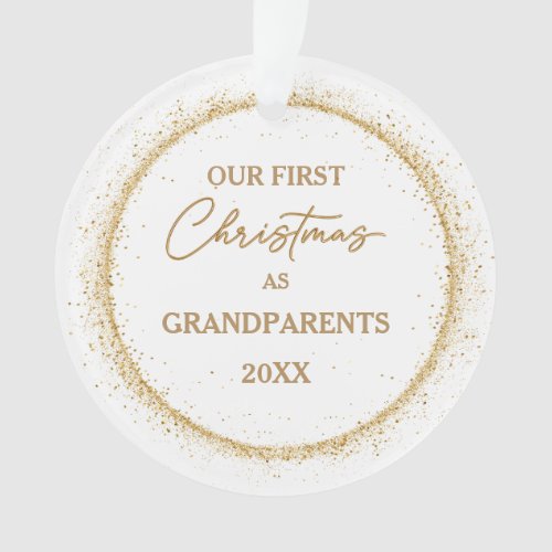 Grandparents First Christmas Gold Color Ornament