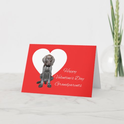 Grandparents Glossy Grizzly Valentine Puppy Love Holiday Card