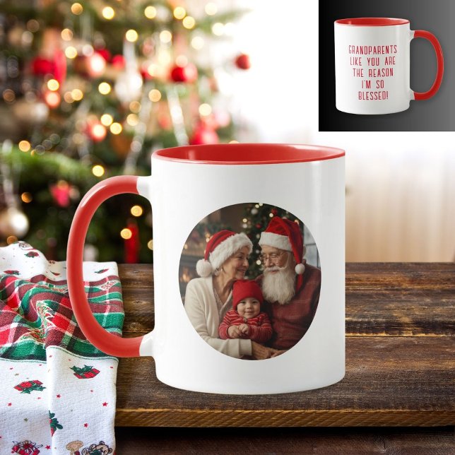 Grandparents Grandchild Photo Message Coffee Mug (Creator Uploaded)