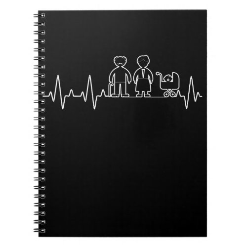 Grandparents Grandkid Baby Heartbeat Grandpa Grand Notebook