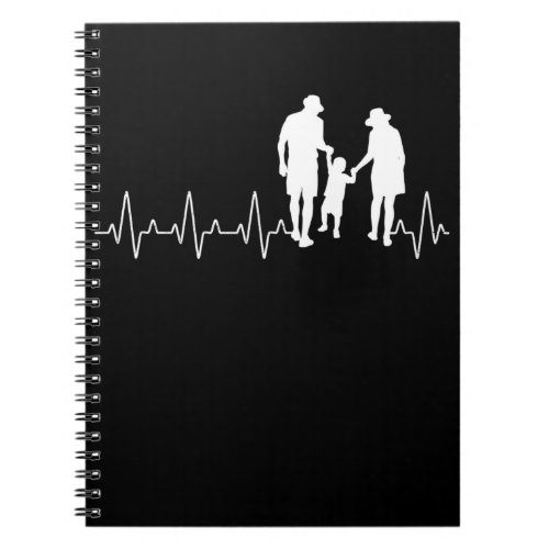 Grandparents Grandkid Heartbeat Grandpa Grandma Notebook