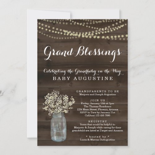 Grandparents Grandmother Grandbaby Baby Shower Invitation