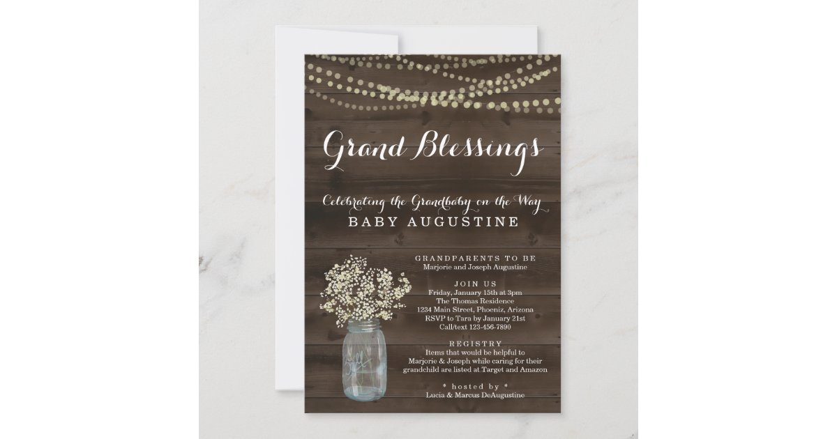 Grandparents, Grandmother, Grandbaby Baby Shower Invitation | Zazzle