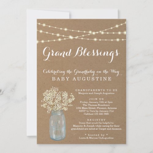 Grandparents Grandmother Grandbaby Baby Shower Invitation