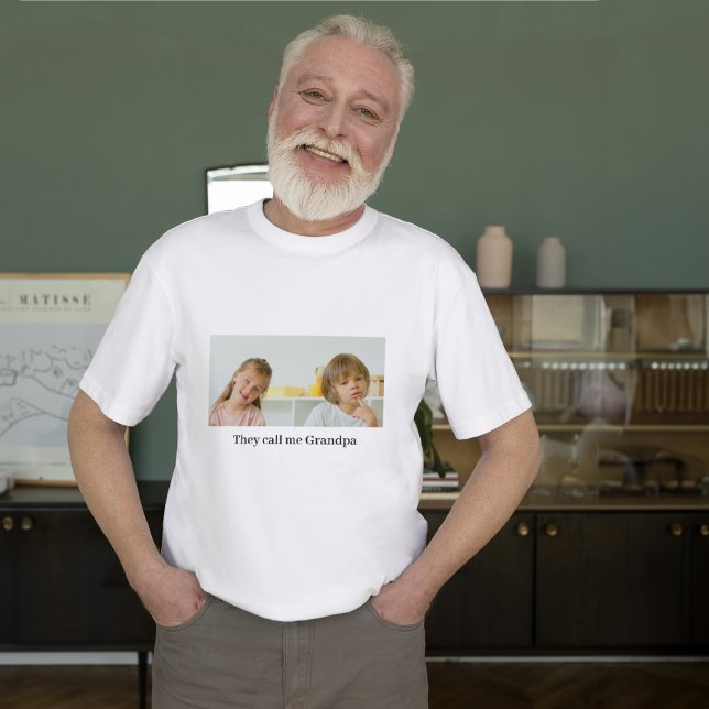 Grandparents Grandpa Grandma Customize Photo T-Shirt (Creator Uploaded)