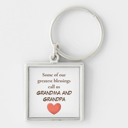 Grandparents Greatest Blessings Heart keychains
