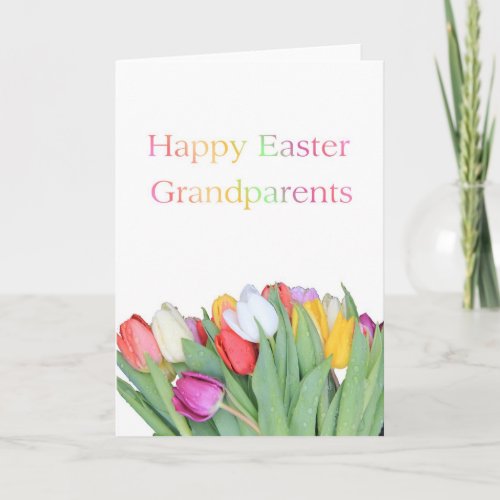 Grandparents Happy Easter Tulip card