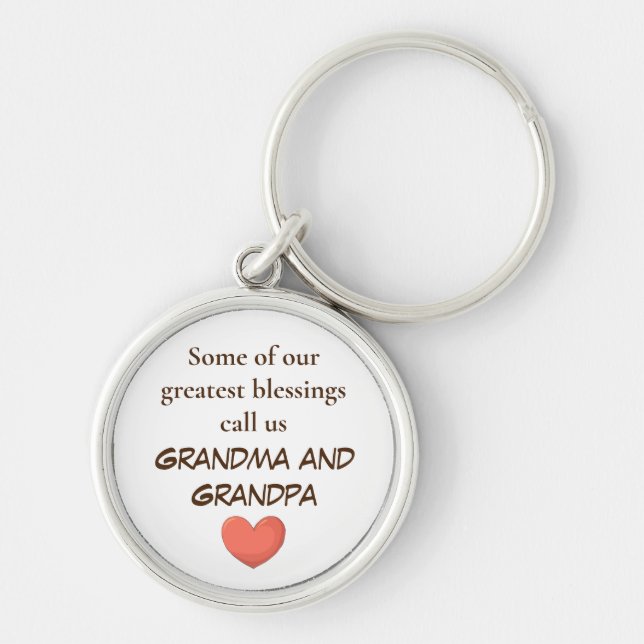 Grandparents  Heart Greatest Blessings keychains (Front)