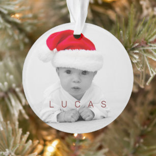 Grandparents Joy Photo Monogram Holiday Ornament