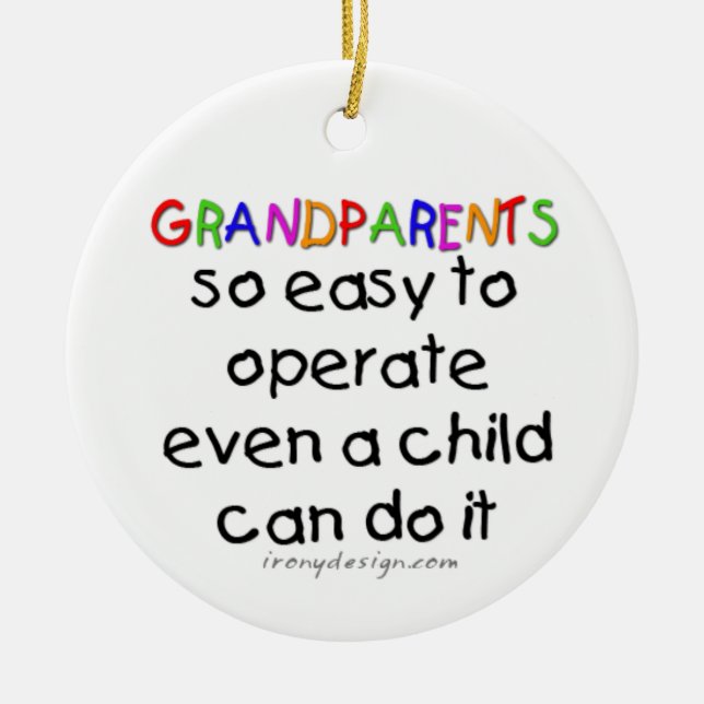 Grandparents Love Ceramic Ornament (Front)