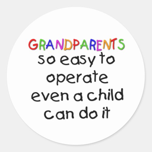 Grandparents Love Classic Round Sticker