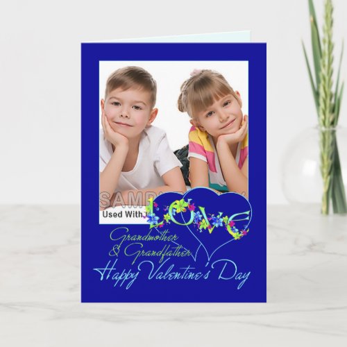 Grandparents Love Hearts Photo Valentine Holiday Card