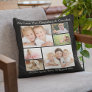Grandparents Love Photo Personalized Black Throw Pillow