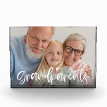 Grandparents Love Script Personalized Gift Photo Block at Zazzle