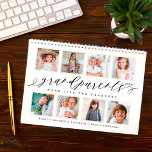 Grandparents Make Life Grand Grandchildren Photos Calendar<br><div class="desc">Send a beautiful personalized gift to your Grandparents that they'll cherish. Special personalized grandchildren & family photo collage calendar to display your own special family photos and memories. The front cover design features a simple 8 photo collage grid design with "Grandparents" designed in a beautiful handwritten black script style and...</div>