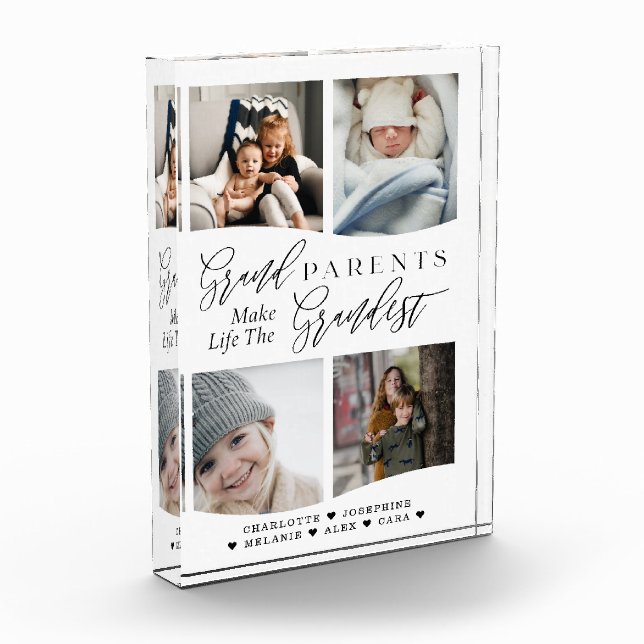 Grandparents Make Life The Grandest Photo Collage Block (Left)