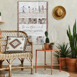 Grandparents Make the World 6 Photo Throw Blanket