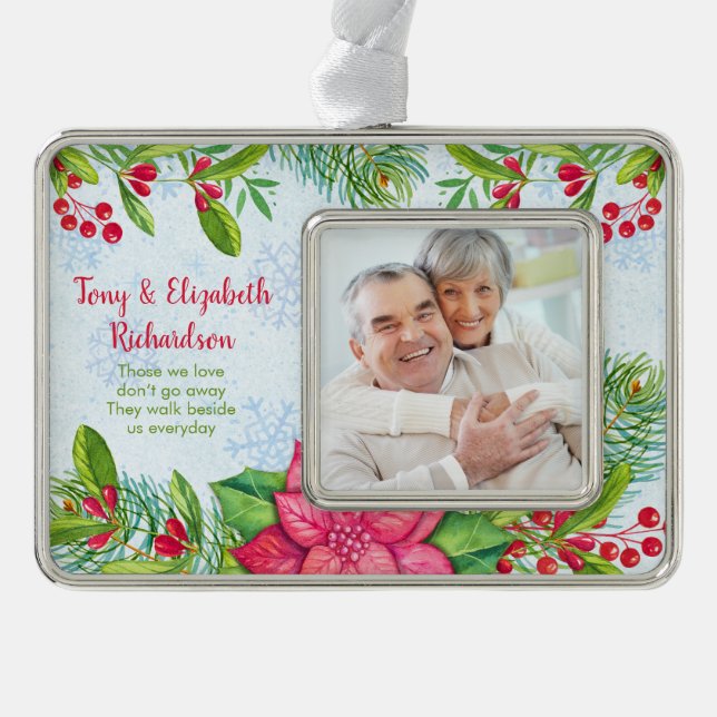 Grandparents Memorial Photo Template Christmas Ornament (Front)