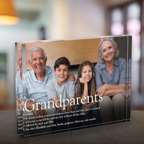 Grandparents Modern Fun Quote Definition Photo Block