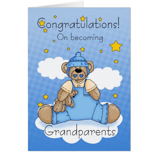 Grandparents New Baby Boy Congratulations Card Zazzle