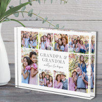 Grandparents Photo Collage Acrylic Picture Block