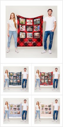 Grandparents Photo Collage Blankets