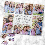 Grandparents Photo Collage Jigsaw Puzzle<br><div class="desc">Personalized "Grandpa & Grandma" Jigsaw Puzzle with Photo Collage. This simple and elegant jigsaw puzzle is a meaningful way to showcase cherished memories. The design features space for eight photos, arranged in a border around the edges while keeping the focus on the thoughtful text in the center. At the center,...</div>