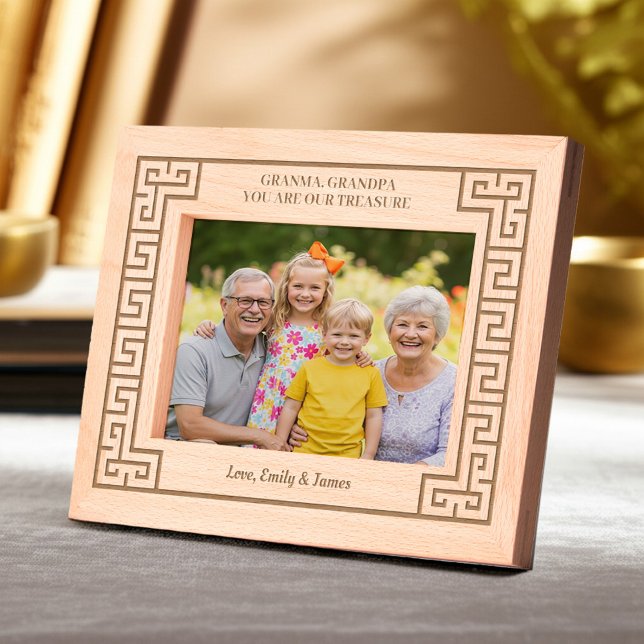 Grandparents Photo Family Keepsake Greek Meander Engraved Frames (Creator Uploaded)
