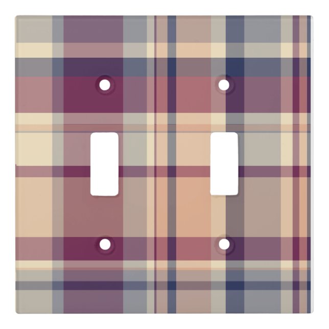 Grandparents plaid cloth napkins  light switch cover (Front)