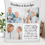 Grandparents Poem Modern Personalized 3 Photo Fleece Blanket<br><div class="desc">Celebrate your grandparents with a custom photo collage blanket. This unique grandparents quote blanket is the perfect gift whether its a birthday, Grandparents day or Christmas. We hope your special keepsake blanket will become a treasured keepsake for years to come. . Quote "We hugged this blanket, We squeezed it really...</div>