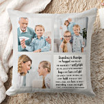 Grandparents Poem Modern Personalized 3 Photo Throw Pillow<br><div class="desc">Celebrate your grandparents with a custom photo collage pillow. This unique grandparents quote pillow is the perfect gift whether its a birthday, Grandparents day or Christmas. We hope your special keepsake pillow will become a treasured keepsake for years to come. . Quote "We hugged this pillow, We squeezed it really...</div>