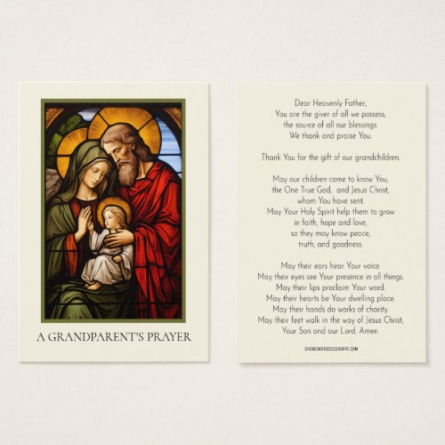 Grandparents Prayer Stained Glass Religious