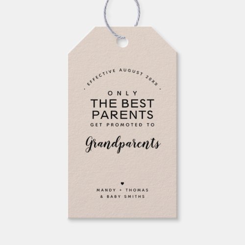 Grandparents  Pregnancy Announcement Personalized Gift Tags