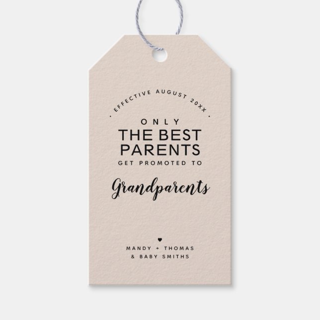 Grandparents | Pregnancy Announcement Personalized Gift Tags (Front)