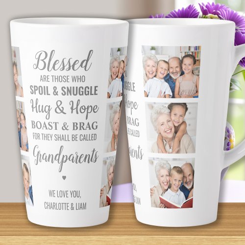 Grandparents Quote Personalized Photo Collage Latte Mug