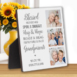 Grandparents Quote Personalized Photo Collage Plaque<br><div class="desc">Celebrate your grandparents with a custom photo collage plaque. This unique quote grandparents plaque is the perfect gift whether its a birthday, Grandparents day or Christmas. We hope your special keepsake photo grandparents gift will become a treasured keepsake for years to come. . Quote " Blessed are those who Spoil...</div>