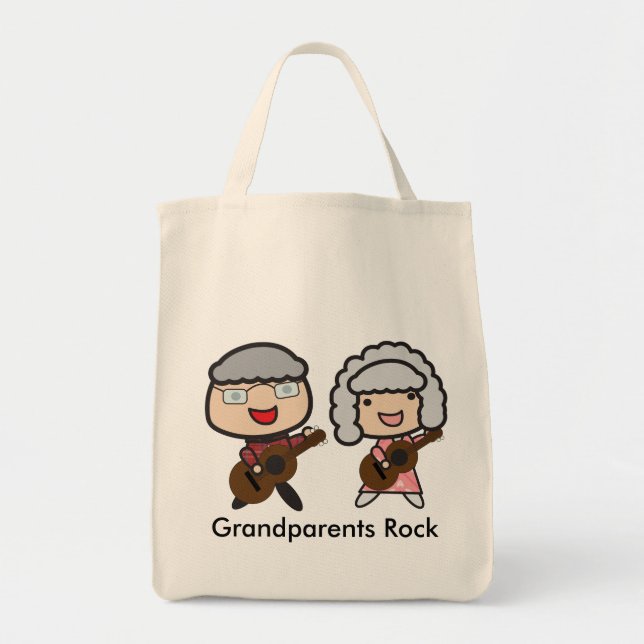 Grandparents Rock Personalize Tote Bag (Front)