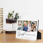 Grandparents Script Grandchildren Photo Keepsake Plaque<br><div class="desc">A special,  memorable multiple photo gift for grandparents. The design features a three-photo grid collage layout to display special grandchildren photos. "Grandparents" is displayed in stylish typography. Send a memorable and special gift to grandparents that they will cherish forever. Note: colors can be changed to suit your preference.</div>