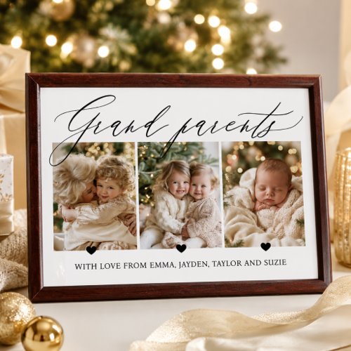Grandparents Script Photo Collage Grandchildren Award Plaque