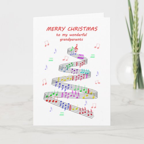Grandparents Sheet Music Christmas Holiday Card