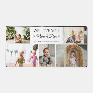 Grandparents Simple Sweet 5 Photo Collage Desk Mat