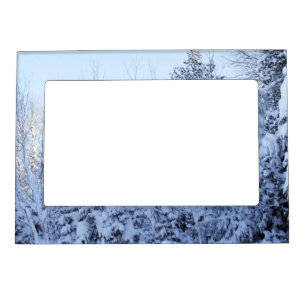 Grandparent's Snow Covered Pines Magnetic Frame