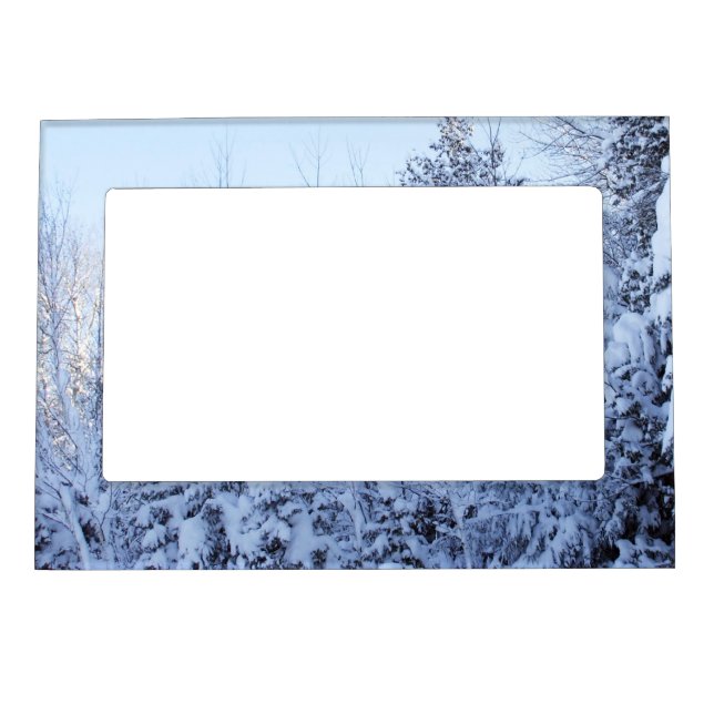 Grandparent's Snow Covered Pines Magnetic Frame (Front)